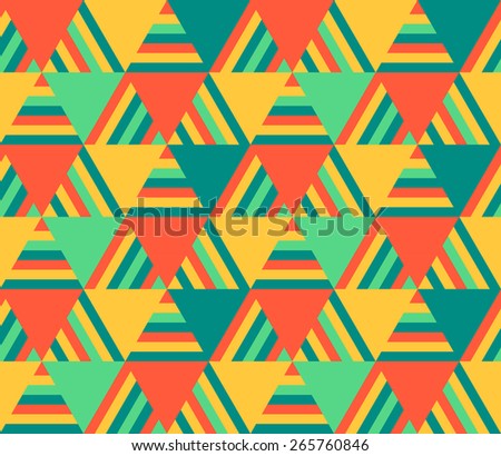 Abstract geometric seamless background - crazy colorful lines and triangles. Raster version.