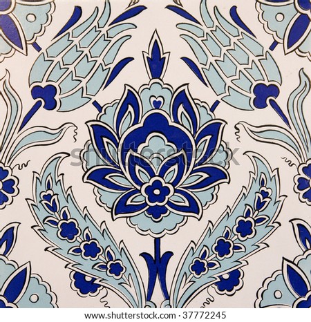 Turkish artistic wall tile - floral pattern