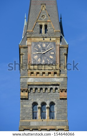 Georgetown University main building clock tower detail - Washington DC - United States