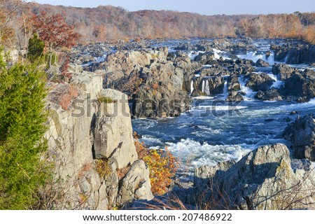 Great Falls National Park on Potomac River in Autumn - Virginia USA