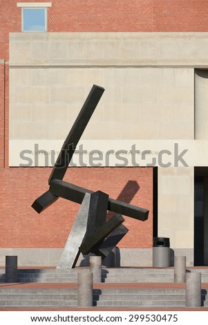 WASHINGTON D.C. - JUNE 26 2014: The United States Holocaust Memorial Museum West facade. The Museum is the United States\' official memorial to the Holocaust