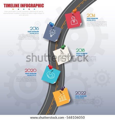 business concept timeline. Infograph template, realistic paper 5 steps infographic, vector banner can be used for workflow layout, diagram,presentation, education or any number option.