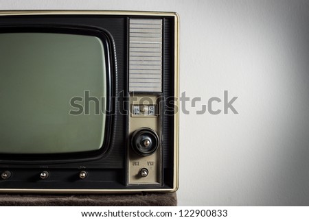 vintage tv on white background