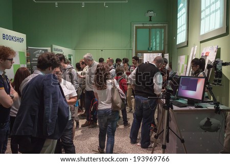 MILAN, ITALY - MAY 17: People visit Wired Next Fest, event dedicated to future, innovation and creativity on MAY 17, 2014 in Milan.