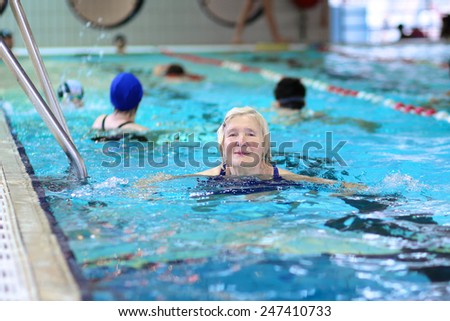 Similar – Image, Stock Photo Pensioners swimming in the lake