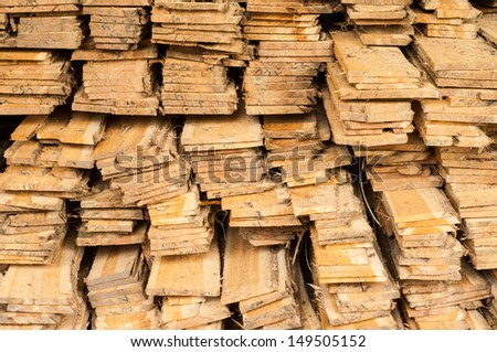 Wood planks in the warehouse