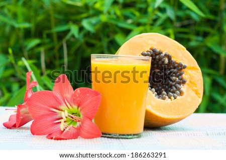 Papaya juice and papaya fruit