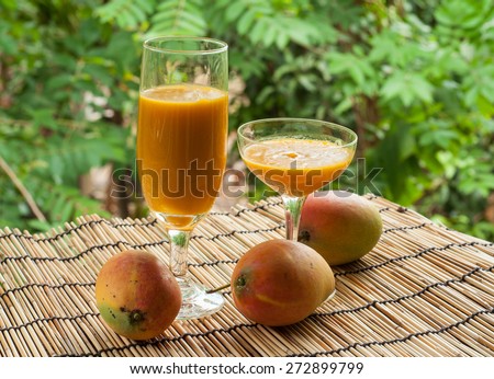 Smoothie mango juice with mango fruit