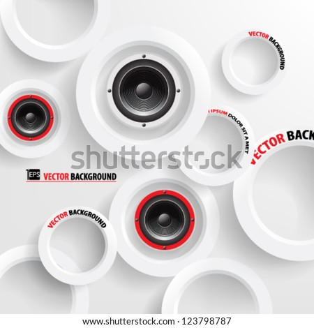 Vector Abstract background  Overlapping Circles Concept with speaker design