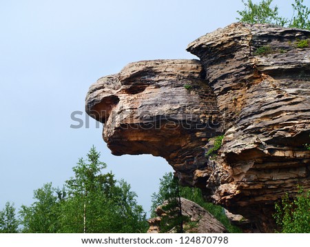 A huge rock bizarre, like a turtle. Russia