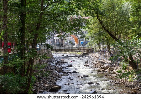 BORJOMI, GEORGIA - JULY 05, 2013: Bridge Mobius Loop. The town is famous for its mineral water industry