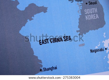 East China Sea map close up