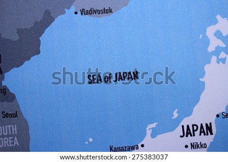 Sea of Japan map close up