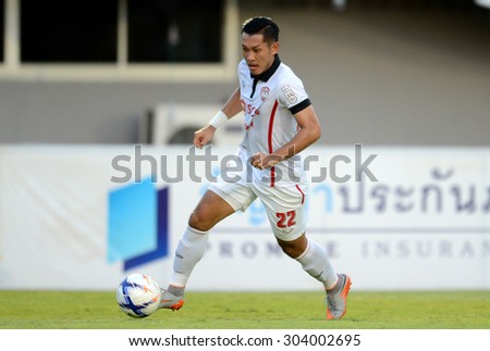 Bangkok,THA- July1: Chananan.P of MTUTD in action in action during the competition League Cup 2015 between Police Utd and MTUTD at Police United Stadium on July1,2015 in Bangkok, Thailand