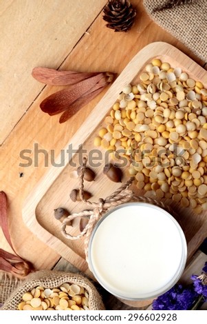 Soy milk with soybean seed