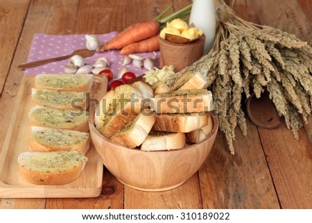 Garlic bread of herb delicious with making bread