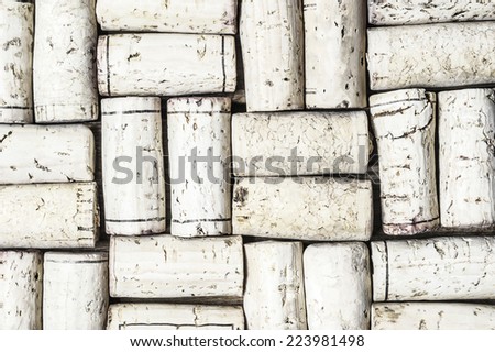 Close-up of wine corks in horizontal format