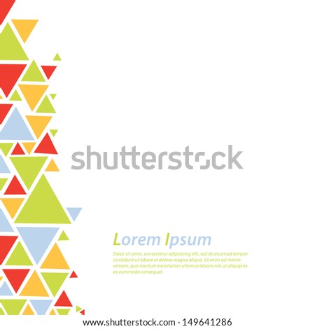 Abstract vector background. Colorfully triangle flow - twister. Modern and solid colors. Abstract template with space for your content. Element for brochure, presentation, cover or poster.