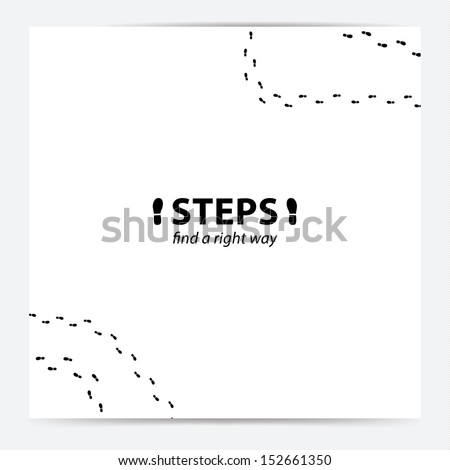 Vector banners. Creative banners with space for your content. Human steps, track. Find a right way for your clients.