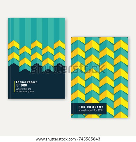 Vector annual report template. Flashy decorated design for your annual report or any full page magazine design. 