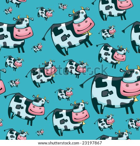 Cute Friendly Cow Pattern Stock Vector Illustration 23197867 : Shutterstock