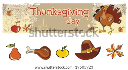 Thanksgiving  banner 2, vector.