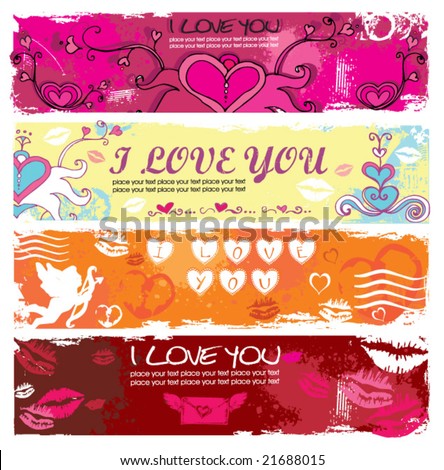 Set of Valentine's day grunge banners 1.  To see similar, please VISIT MY GALLERY.

