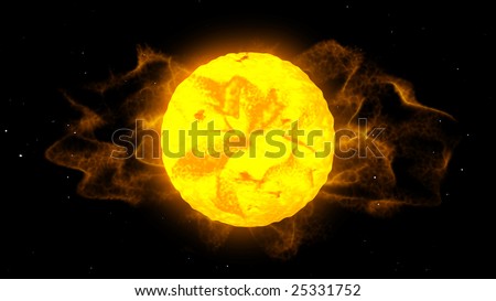 Sun burning - computer generated graphic