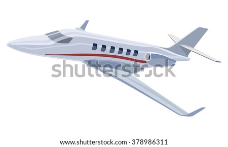 Jet airplane on a white background