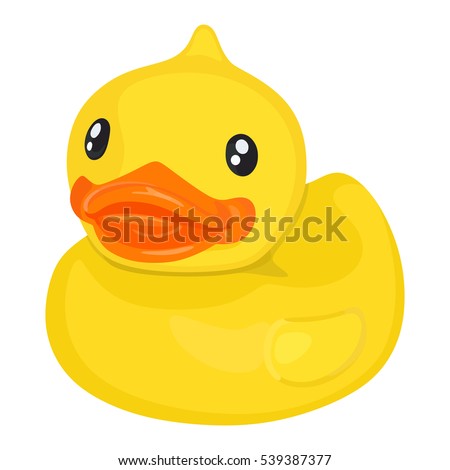 Rubber ducky for bath on white background