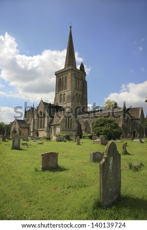 Wiltshire country church in Bishops Cannings near Devizes,Wiltshire UK, The church of St Mary\'s has two spires