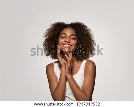 Black skin beautiful woman healthy beauty smile skin happy face african american beauty woman model girl