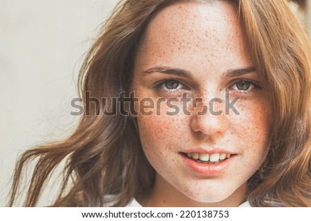freckles woman portrait