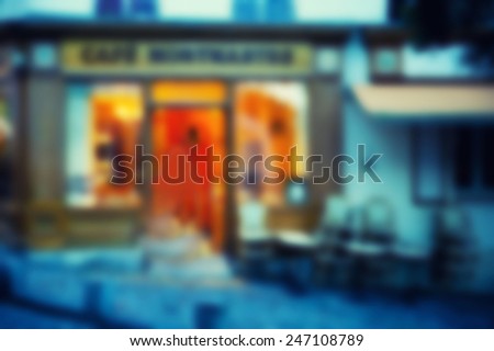 France background blur street lights cafe