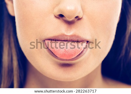 tongue woman open mouth