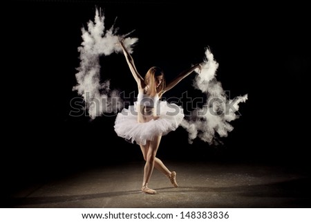Dancer Creating Smoke that looks like wings