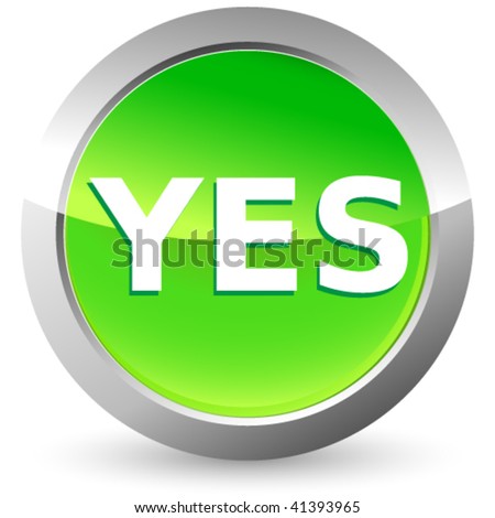 Yes - Button Stock Vector Illustration 41393965 : Shutterstock