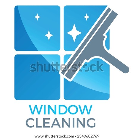 window cleaning logo design - window wiper, window squeegee