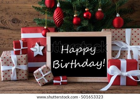 Colorful Christmas Tree, Text Happy Birthday Stock Photo 501653323 : Shutterstock