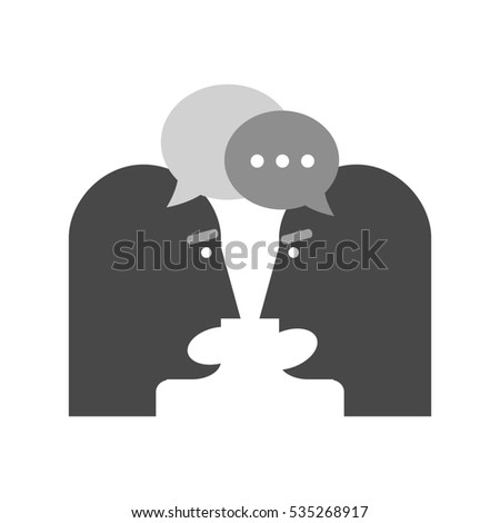 Two person chatting icon. Dispute concept. Symbol in trendy flat style isolated on white background. Illustration element for your web site design, logo, app, UI. Сток-фото © 
