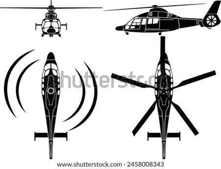 Helicopter vector design for laser engraving