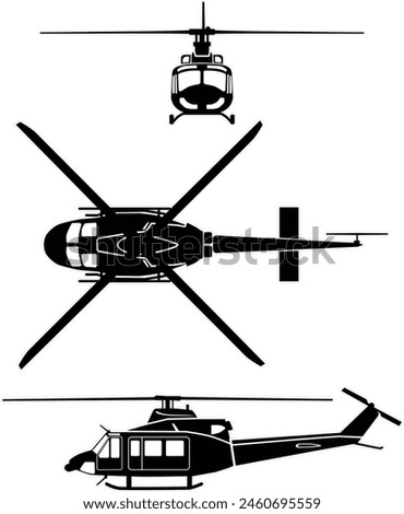 Helicopter  vector design with cut contour 