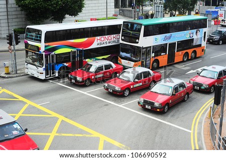 HONG KONG - MAY 22: Public transport on May 22, 2012 in Hong Kong. Over 90% of the daily journeys are on public transport, making it the highest rate in the world.