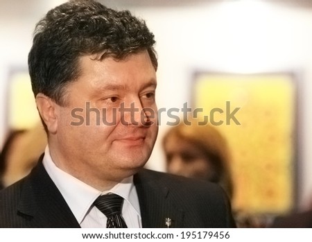 KYIV, UKRAINE - MARCH 15, 2012: Portrait of Petr Poroshenko - new president of Ukraine. Petr Poroshenko won the presidential election with 54% of the vote