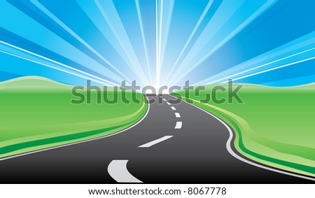 Road To The Sunrise Stock Vector Illustration 8067778 : Shutterstock