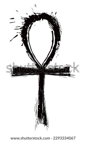 The Ankh or Key of Life religion symbol created in grunge style