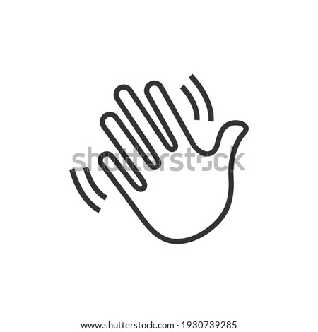 Waving hand gesture icon. Waving hand gesture vector isolated on white background.