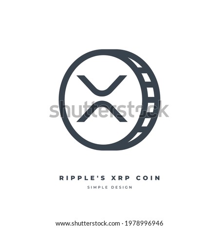 Ripple's XRP Coin cryptocurrency line icon isolated on white background. Digital currency.