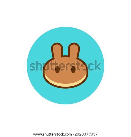 PancakeSwap CAKE token symbol cryptocurrency icon isolated on white background. Digital currency.