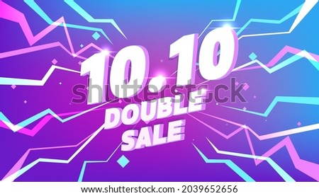 10.10 Online shopping day sale poster or flyer design. Global shopping world day Sale on colorful background. 10.10 Double sale online.